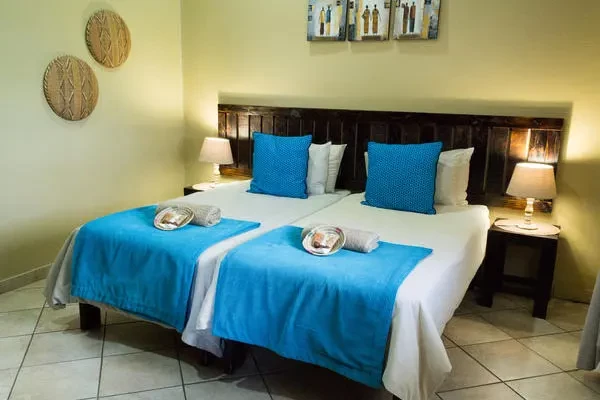 African Spirit Game Lodge Blue Twin Beds